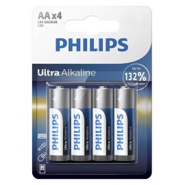 PHILIPS Ultra αλκαλικές μπαταρίες LR6E4B/10, AA LR6 1.5V, 4τμχ