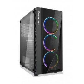 POWERTECH Gaming case PT-743, tempered glass, 4x 120mm fans (3x RGB)